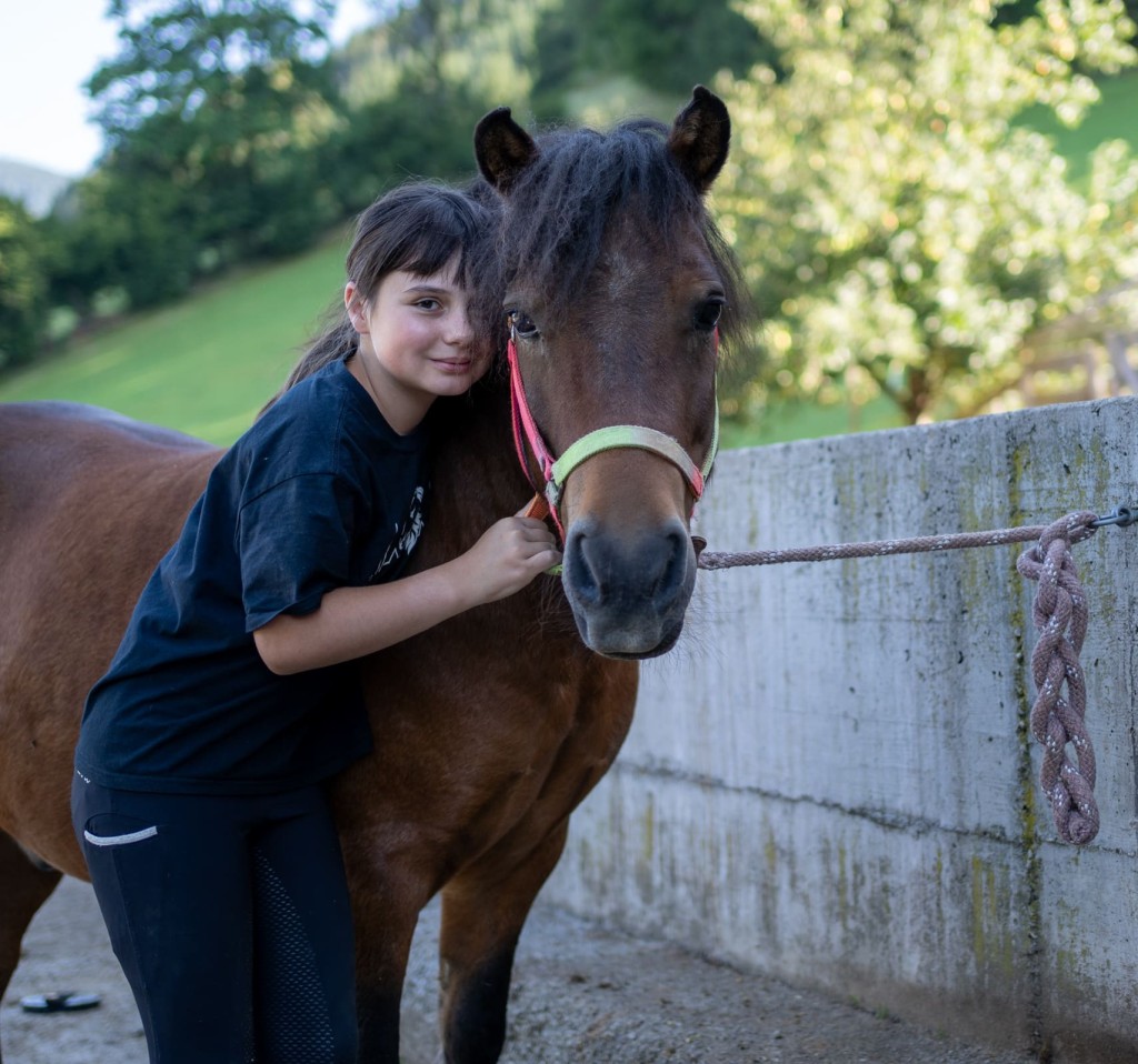 Pferd genießt Streicheleinheiten